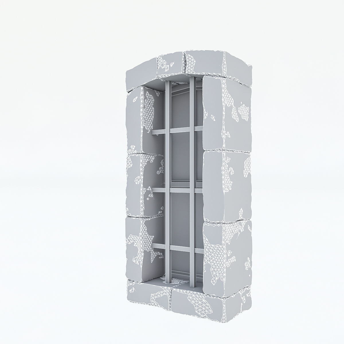 Old Stone Window Low-poly 3D model_4