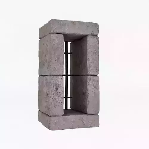 Old Stone Window 02 Low-poly 3D model