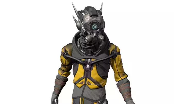 Cyborg apocalypse armor Low-poly 3D model