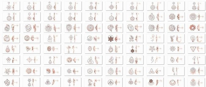 75 Women earrings 3dm stl  1 render detail collection 3D print model