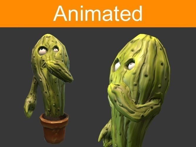 Character Cactus Free low-poly 3D model