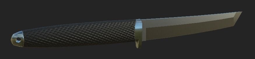 Tanto knife Low-poly 3D model_4