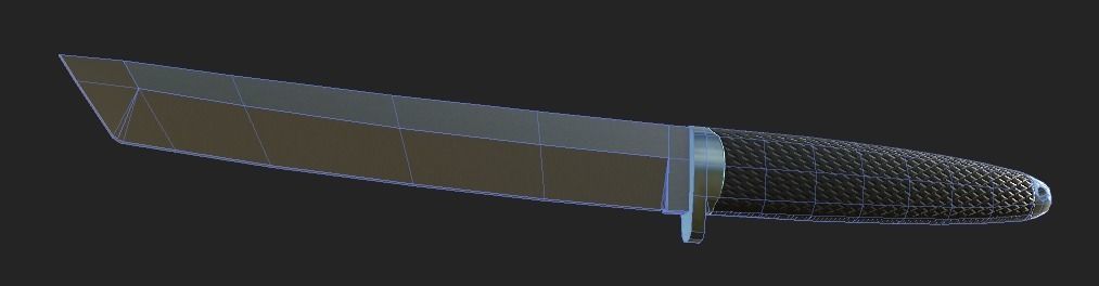 Tanto knife Low-poly 3D model_5
