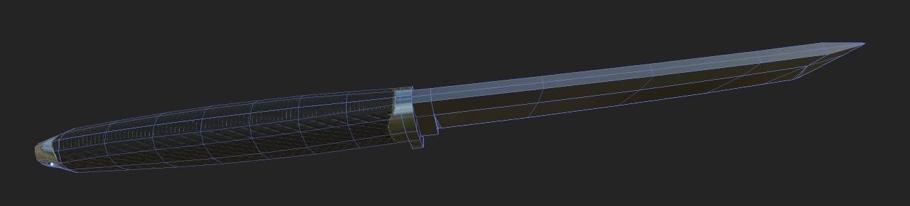 Tanto knife Low-poly 3D model_3