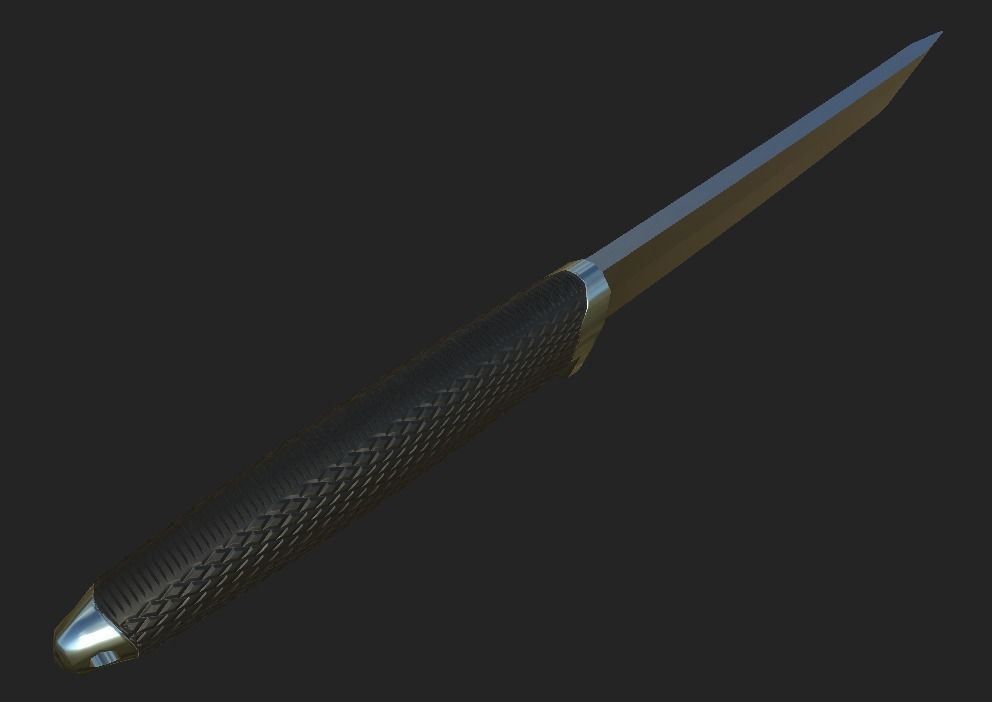 Tanto knife Low-poly 3D model_2