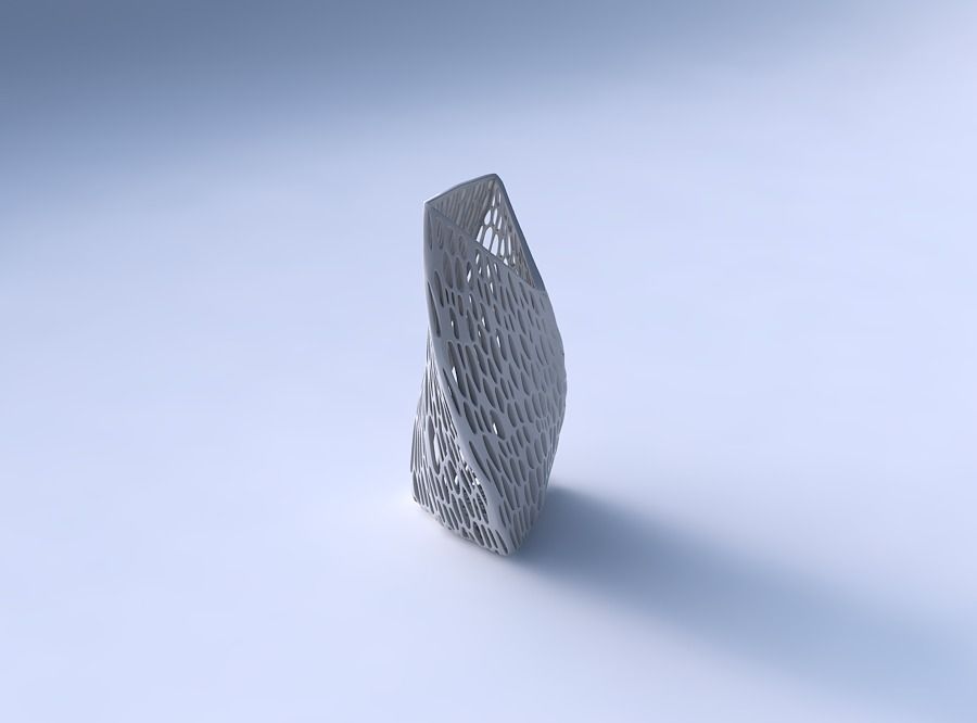 Vase twist tipped triangle with organic lattice and twisted t... 3D print model_3