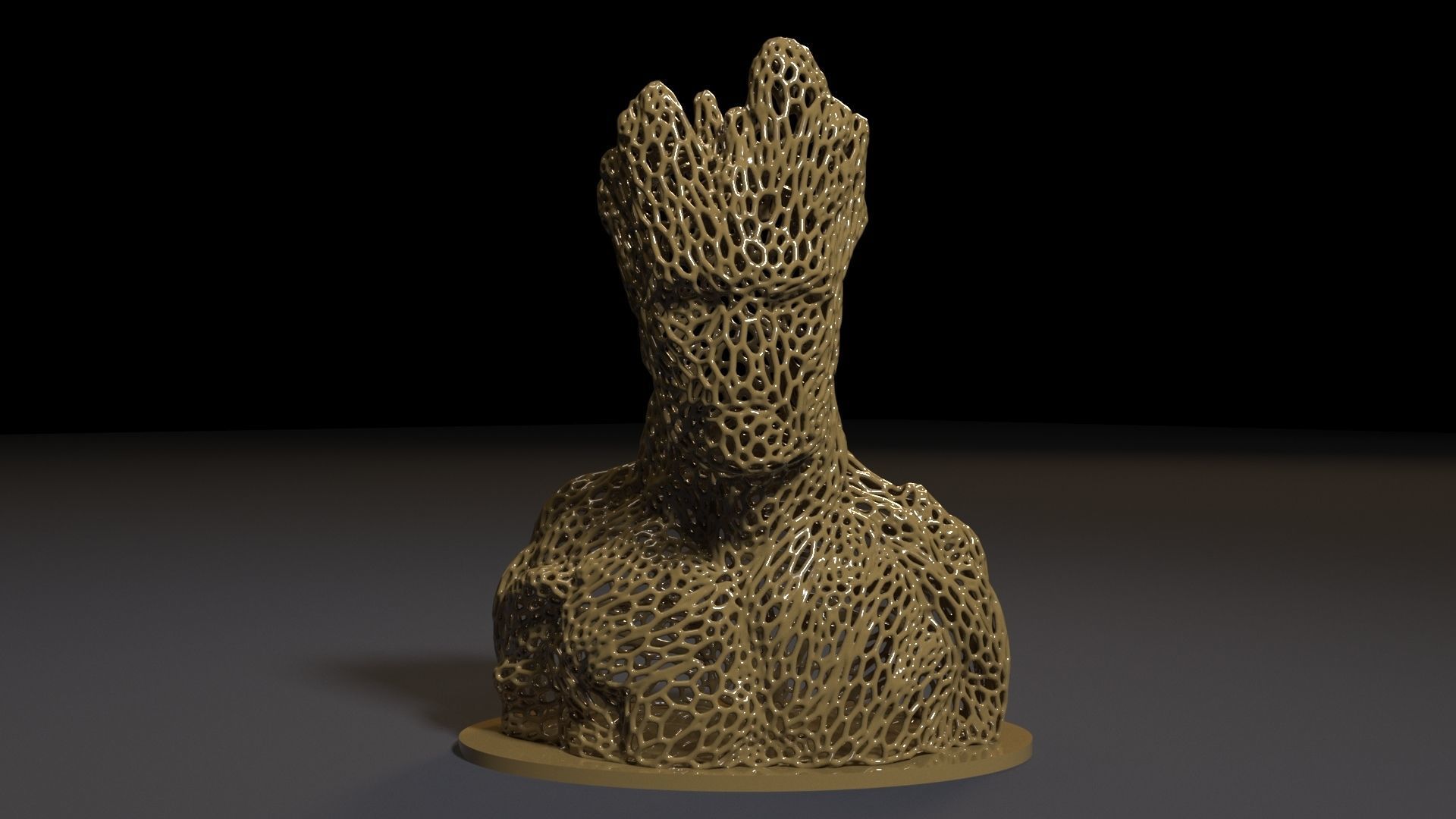 Groot sculpture of tree 3D print model_1