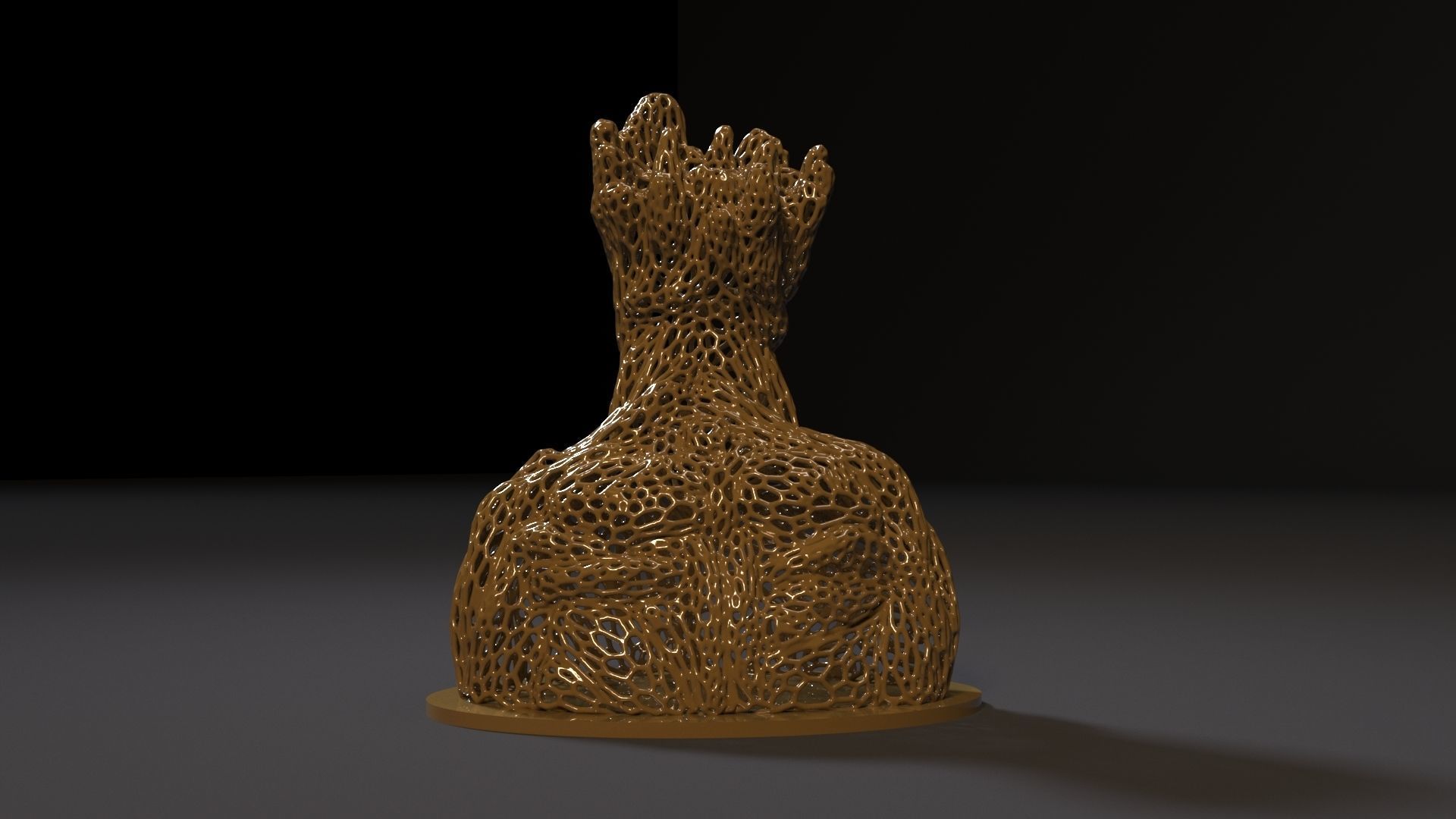 Groot sculpture of tree 3D print model_4
