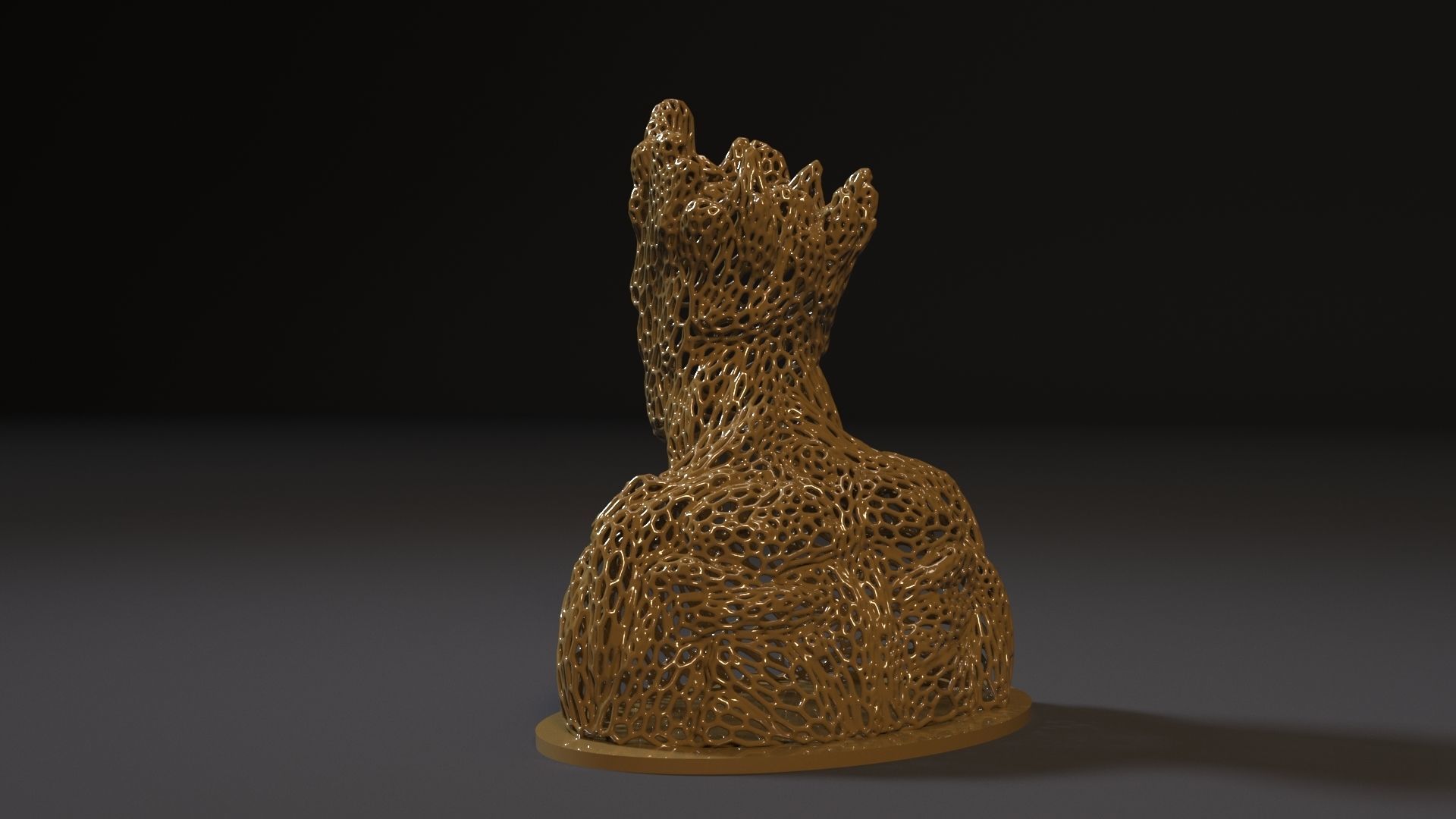 Groot sculpture of tree 3D print model_3