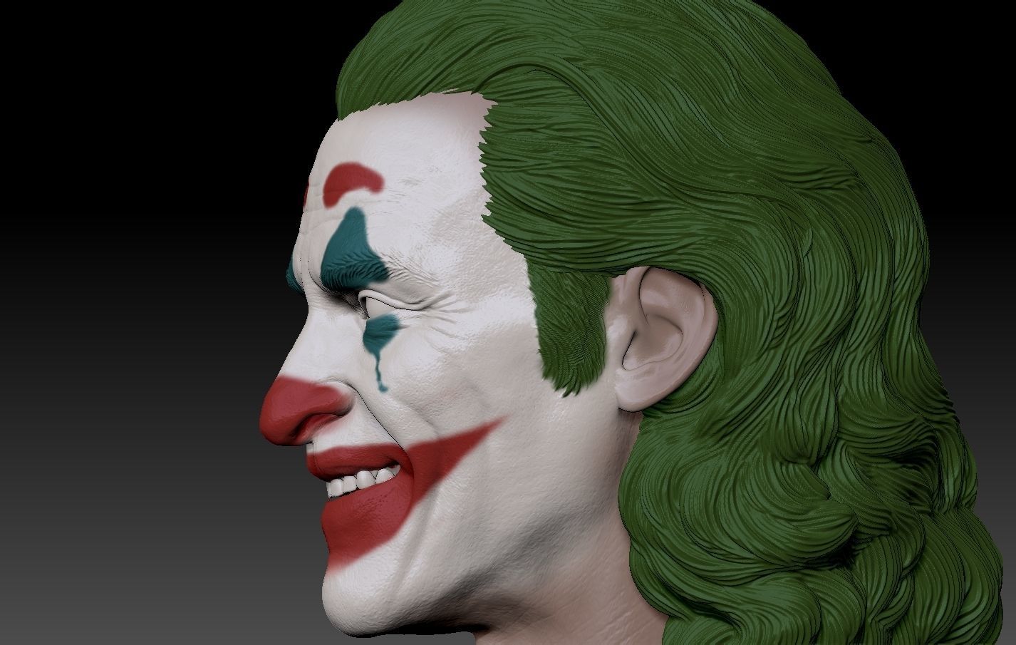 Joker 2019 Smile head Joaquin Phoenix  3D print model_4