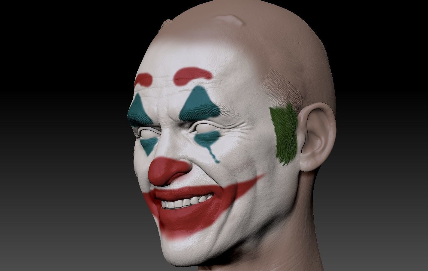 Joker 2019 Smile head Joaquin Phoenix  3D print model_3