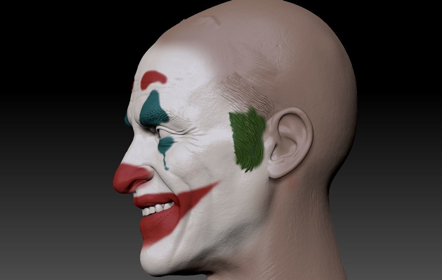 Joker 2019 Smile head Joaquin Phoenix  3D print model_5
