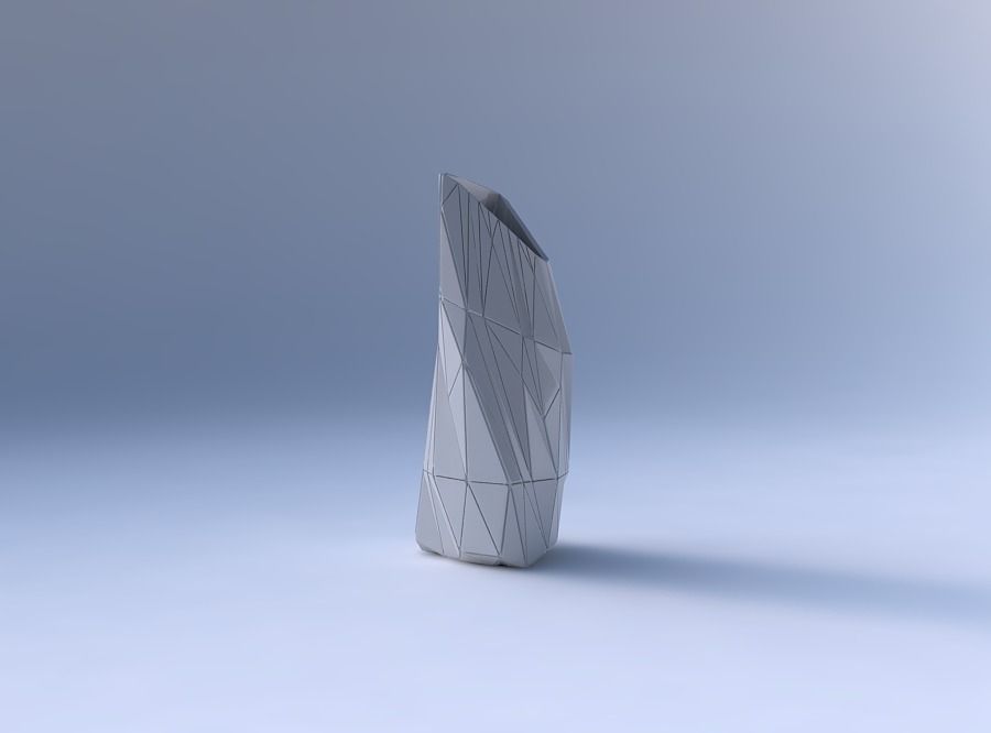 Vase twist tipped triangle with random triangle plates 2 3D print model_4