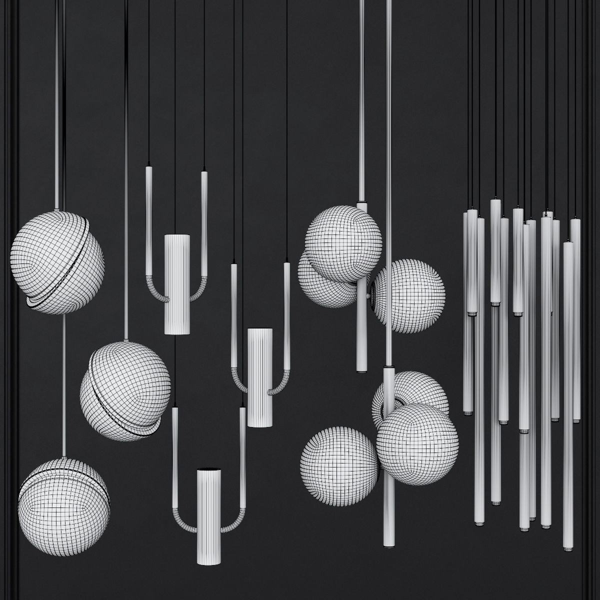 Pendant lights set 025 3D model_1