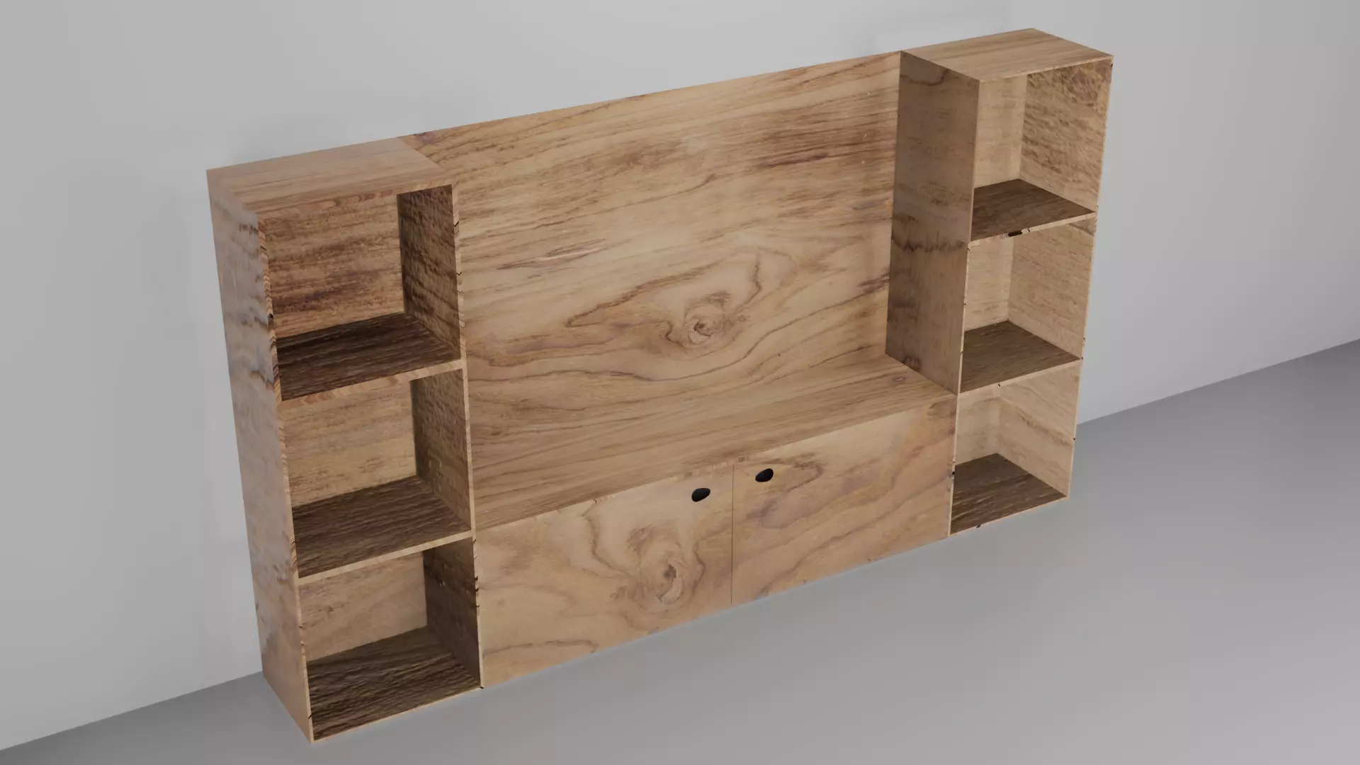 wooden shelf Free low-poly 3D model_0