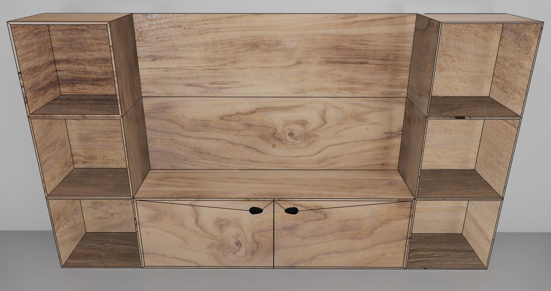 wooden shelf Free low-poly 3D model_3