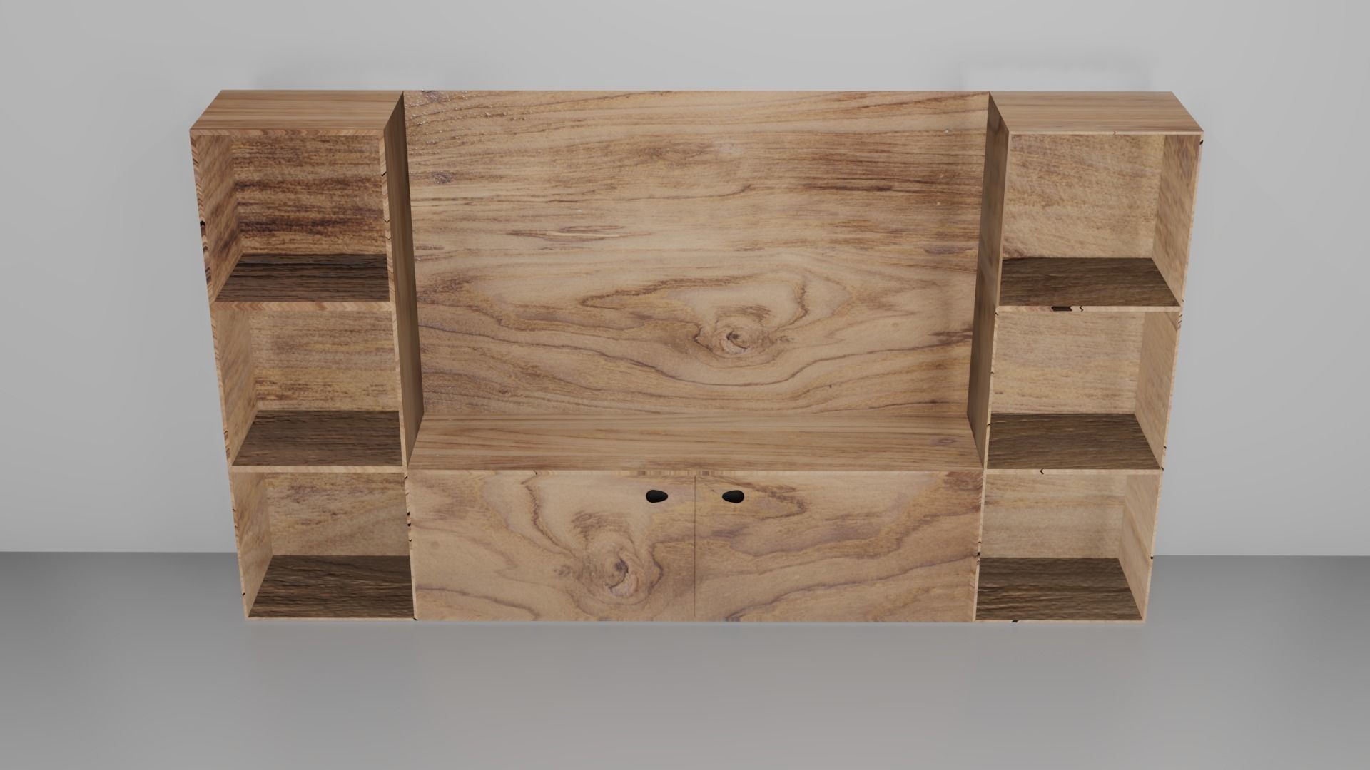 wooden shelf Free low-poly 3D model_1