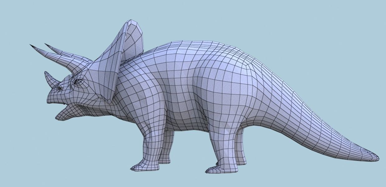 Triceratops Jurassic Dinosaur  Low-poly 3D model_9