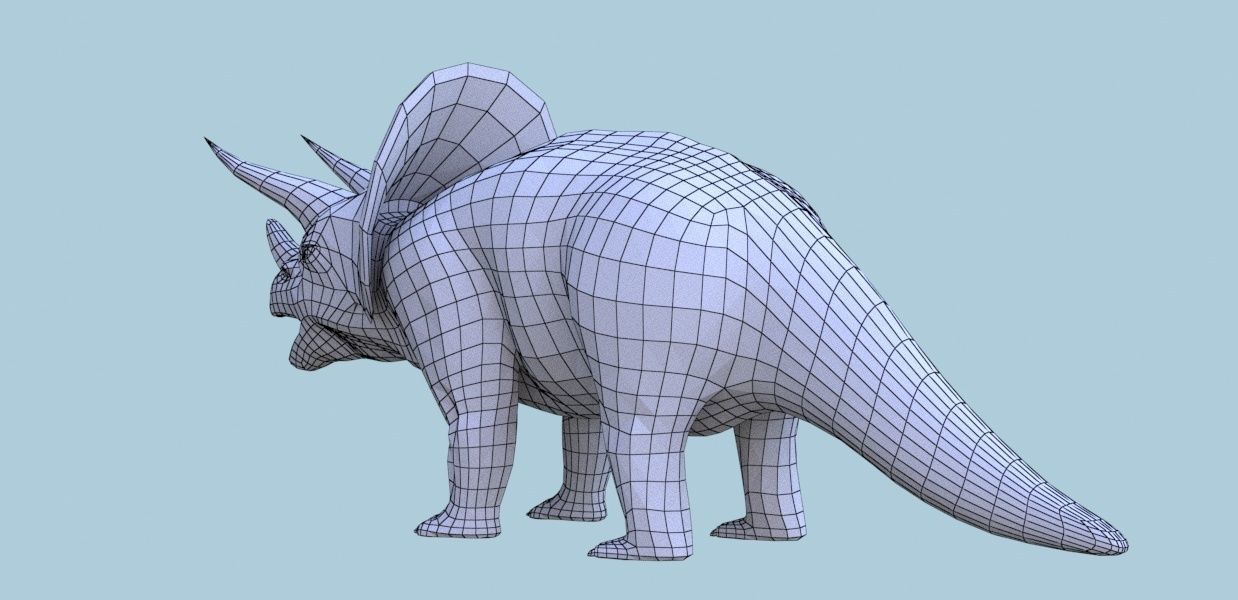 Triceratops Jurassic Dinosaur  Low-poly 3D model_10