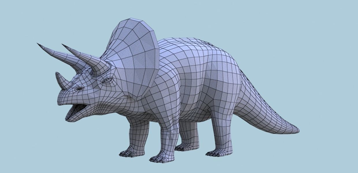 Triceratops Jurassic Dinosaur  Low-poly 3D model_8