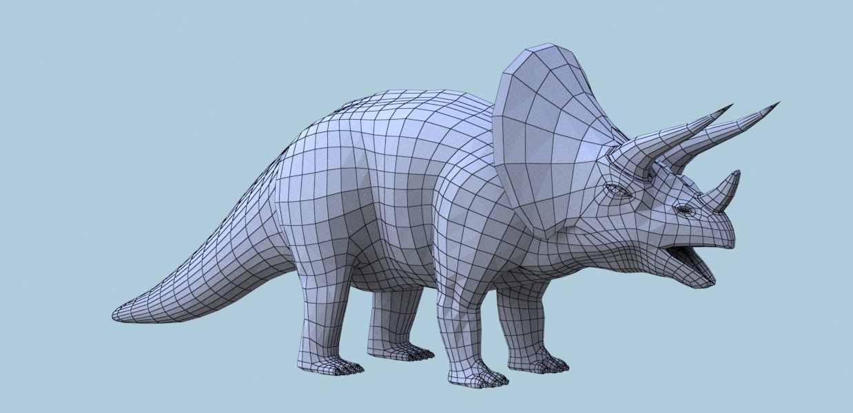 Triceratops Jurassic Dinosaur  Low-poly 3D model_11