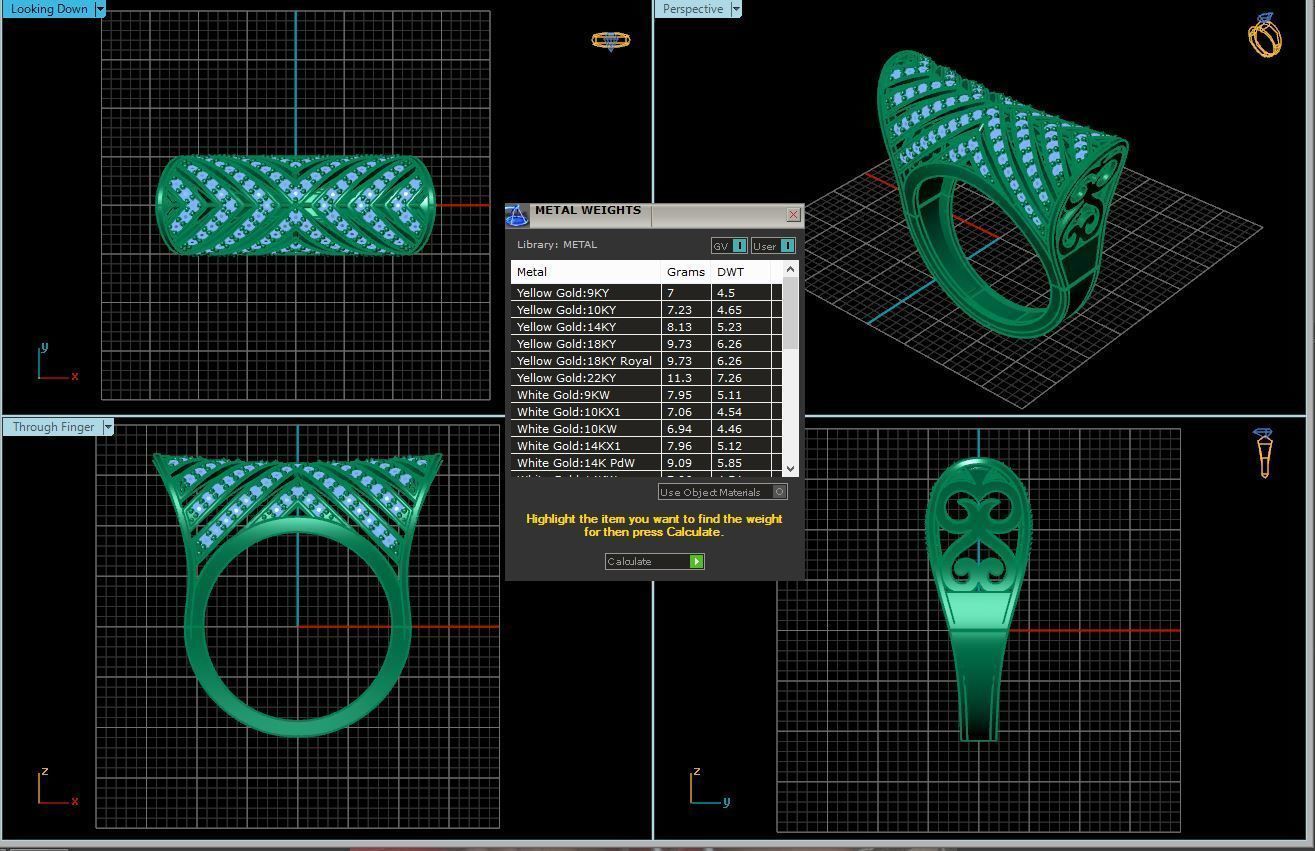 rings gold ring with diamonds 3D print model_5