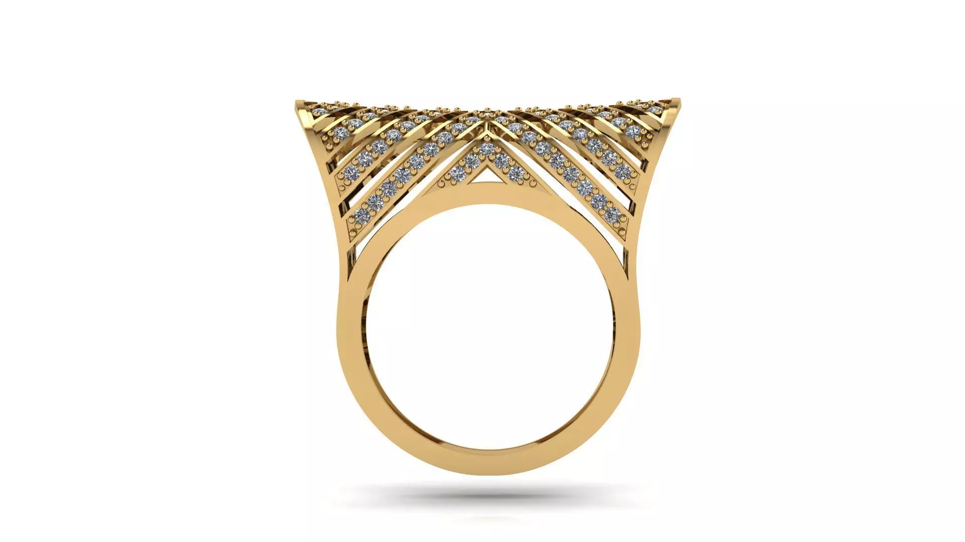 rings gold ring with diamonds 3D print model_0