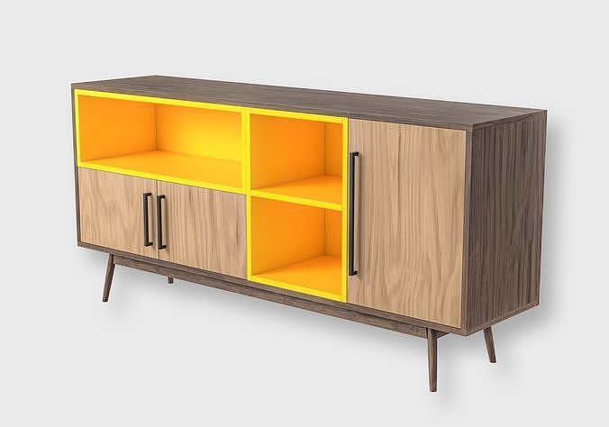 showcase modern sideboard with shelves 3D model