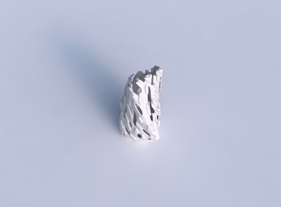 Vase twist tipped triangle with smooth cuts and bulges 3D print model_1