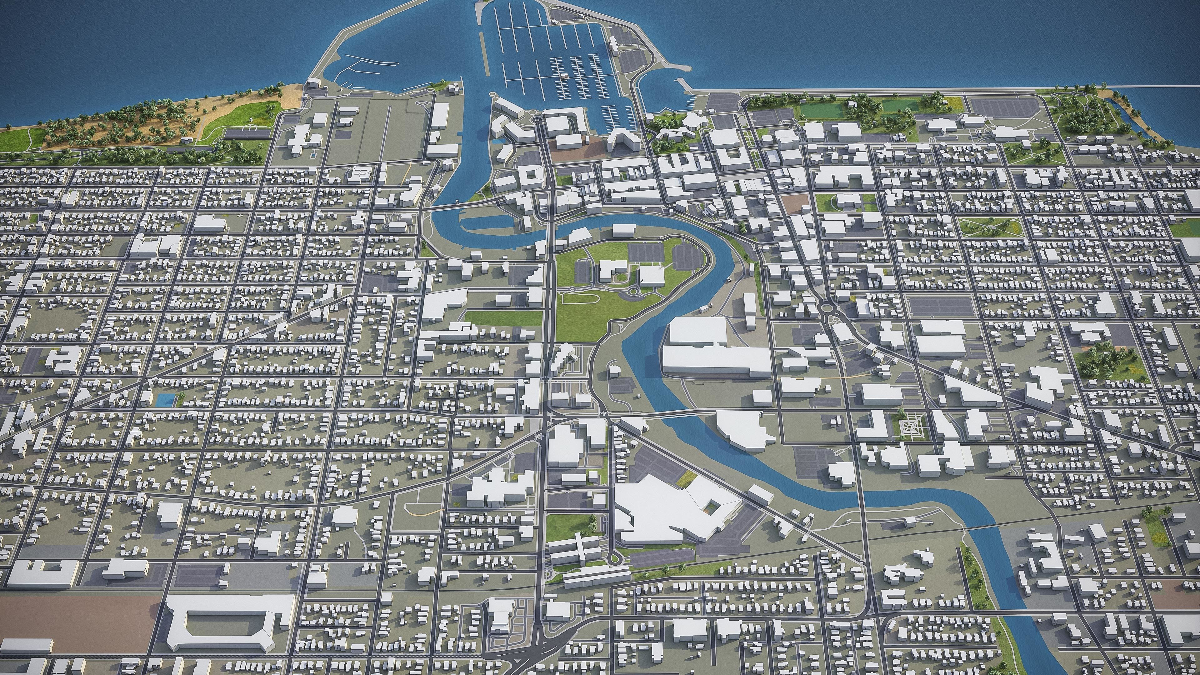 Racine - Wisconsin  Low-poly 3D model_13