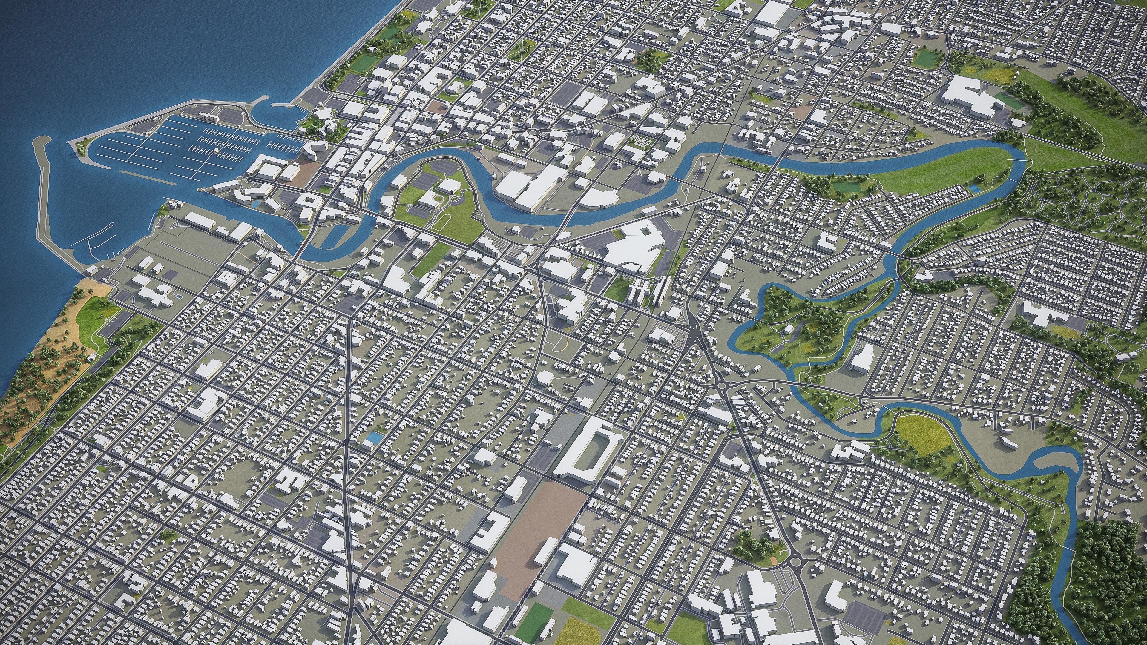 Racine - Wisconsin  Low-poly 3D model_14