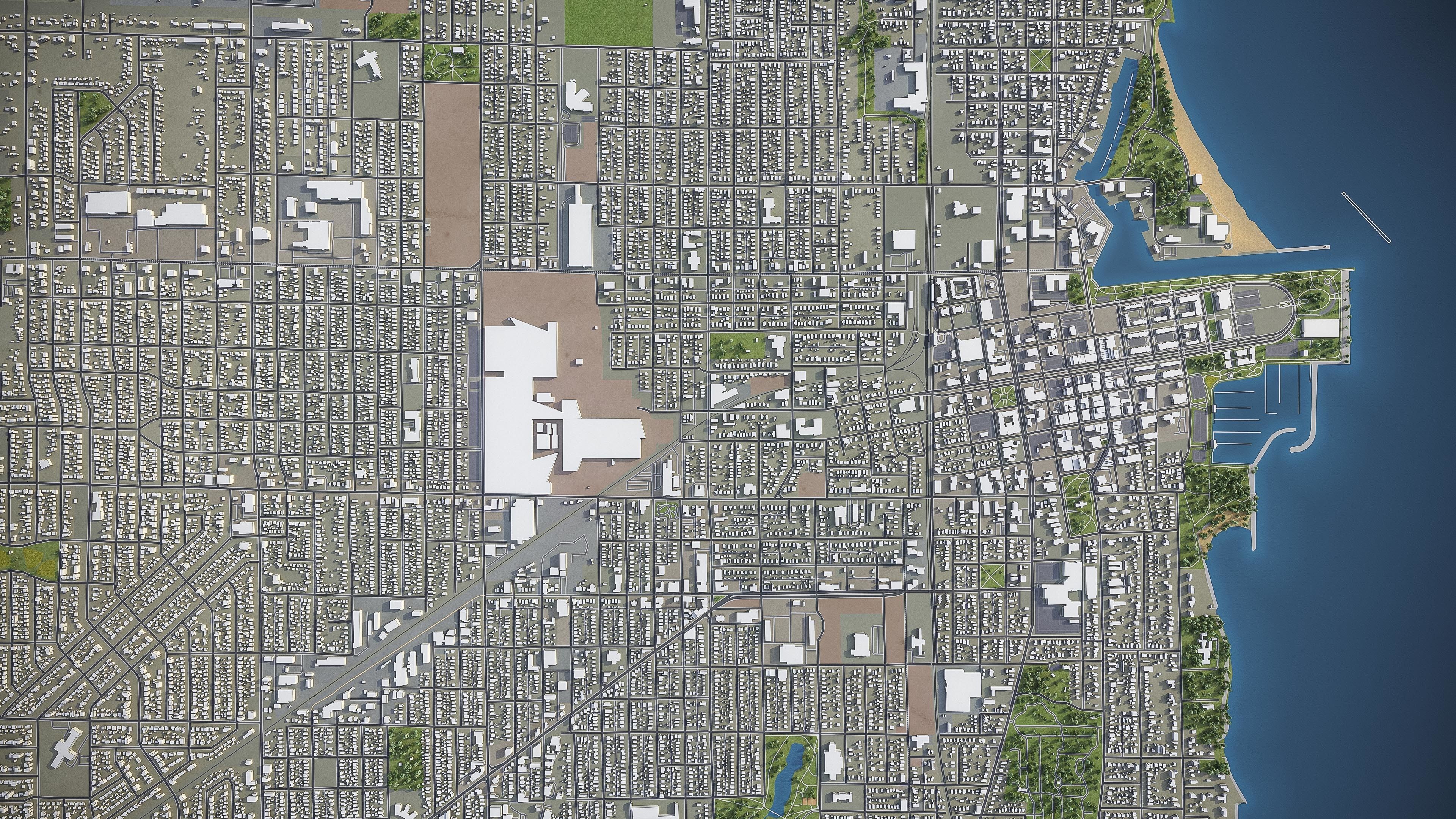 Racine - Wisconsin  Low-poly 3D model_10