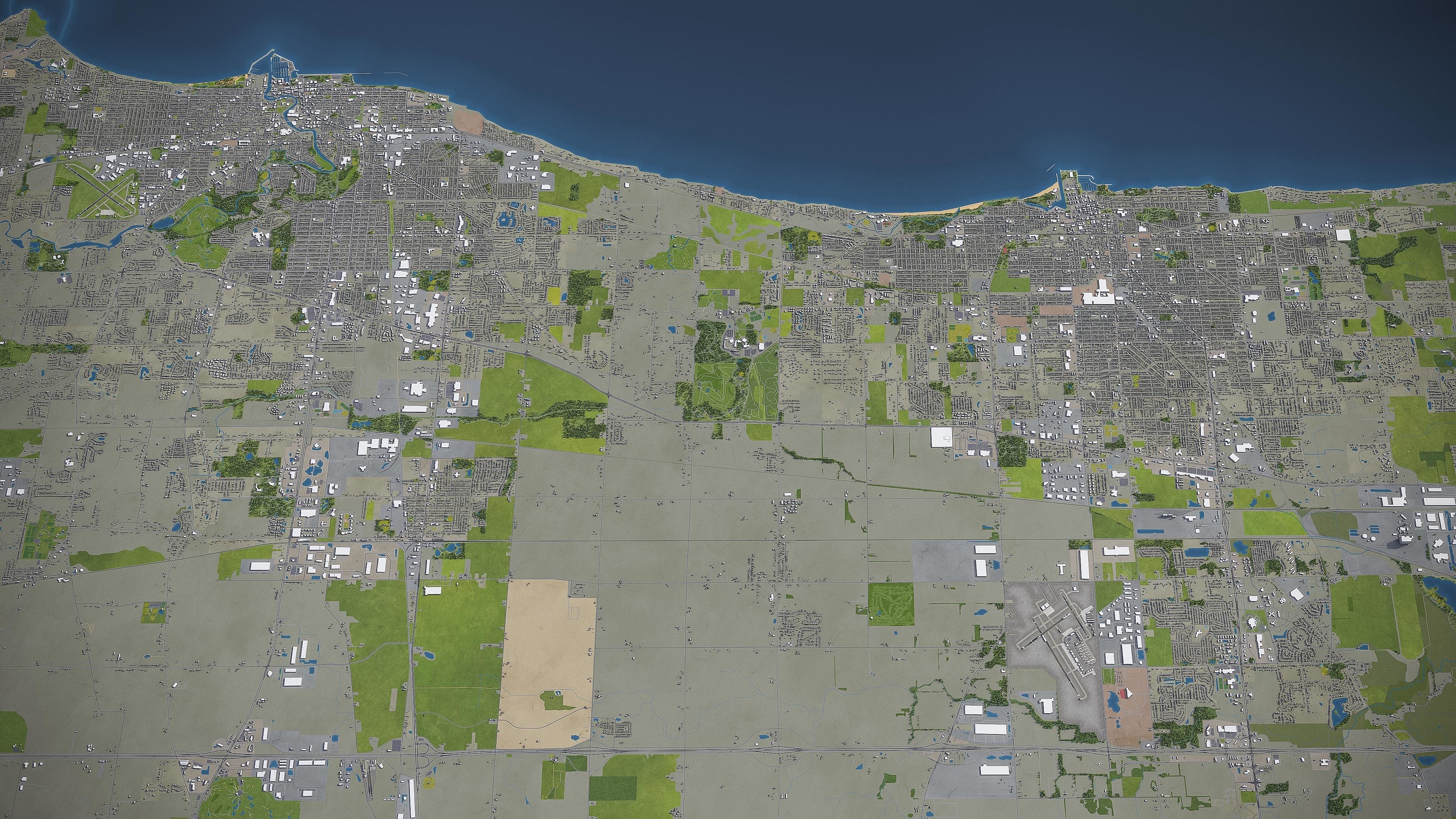 Racine - Wisconsin  Low-poly 3D model_3