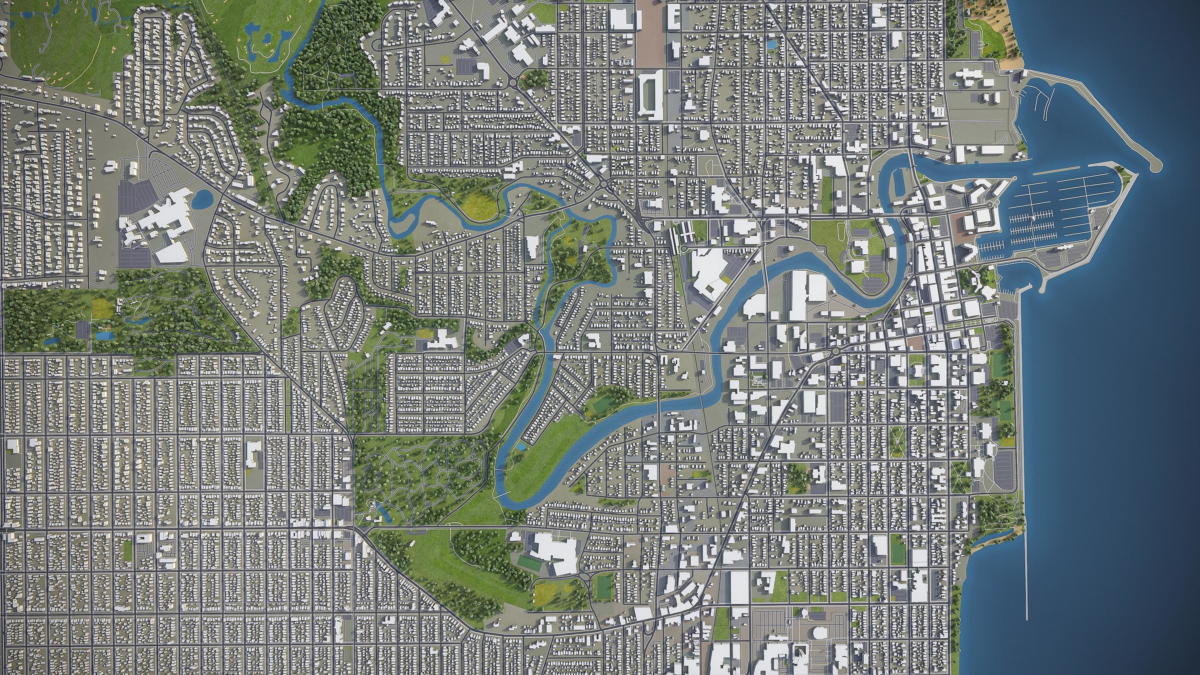 Racine - Wisconsin  Low-poly 3D model_19