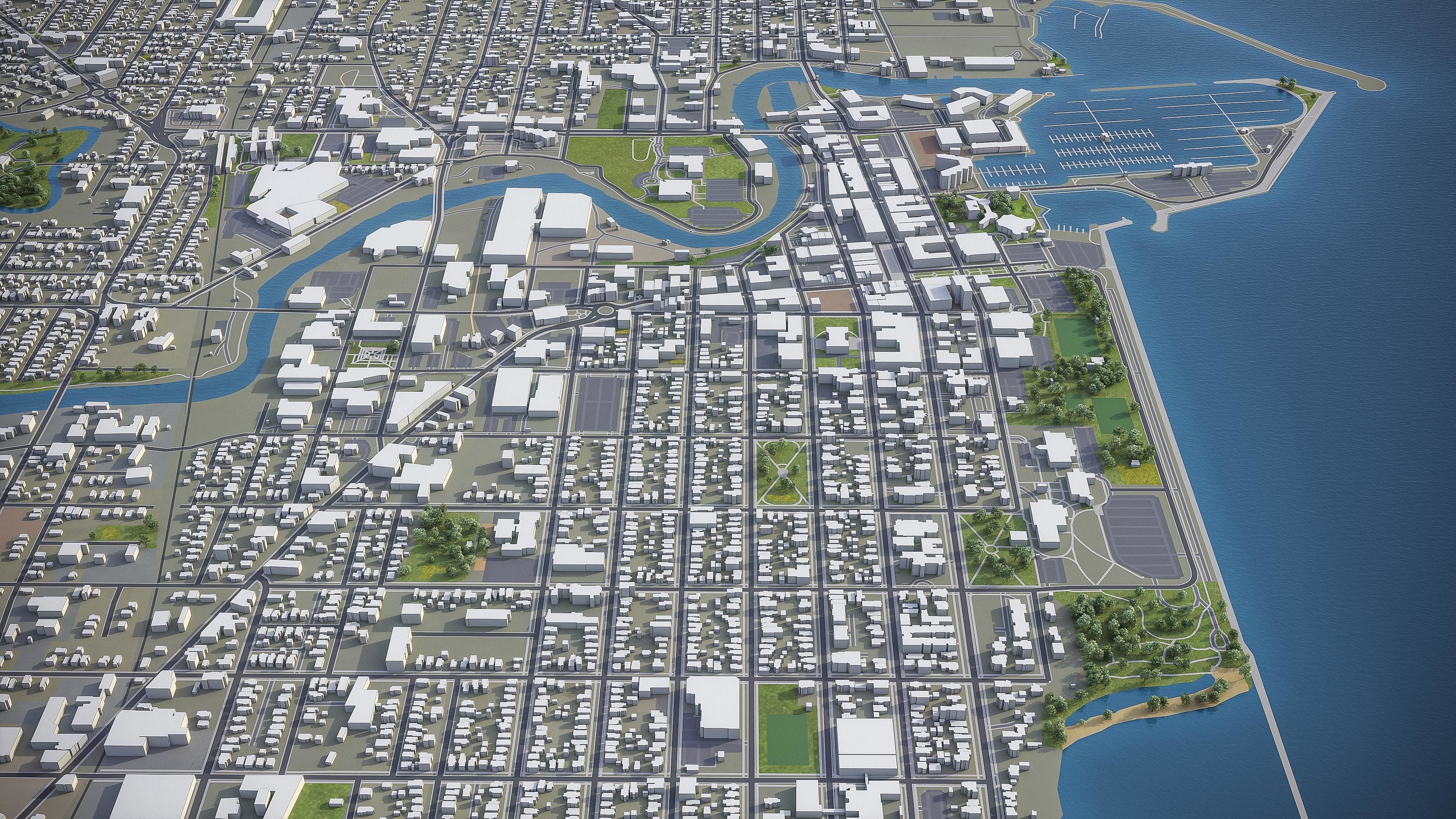 Racine - Wisconsin  Low-poly 3D model_12