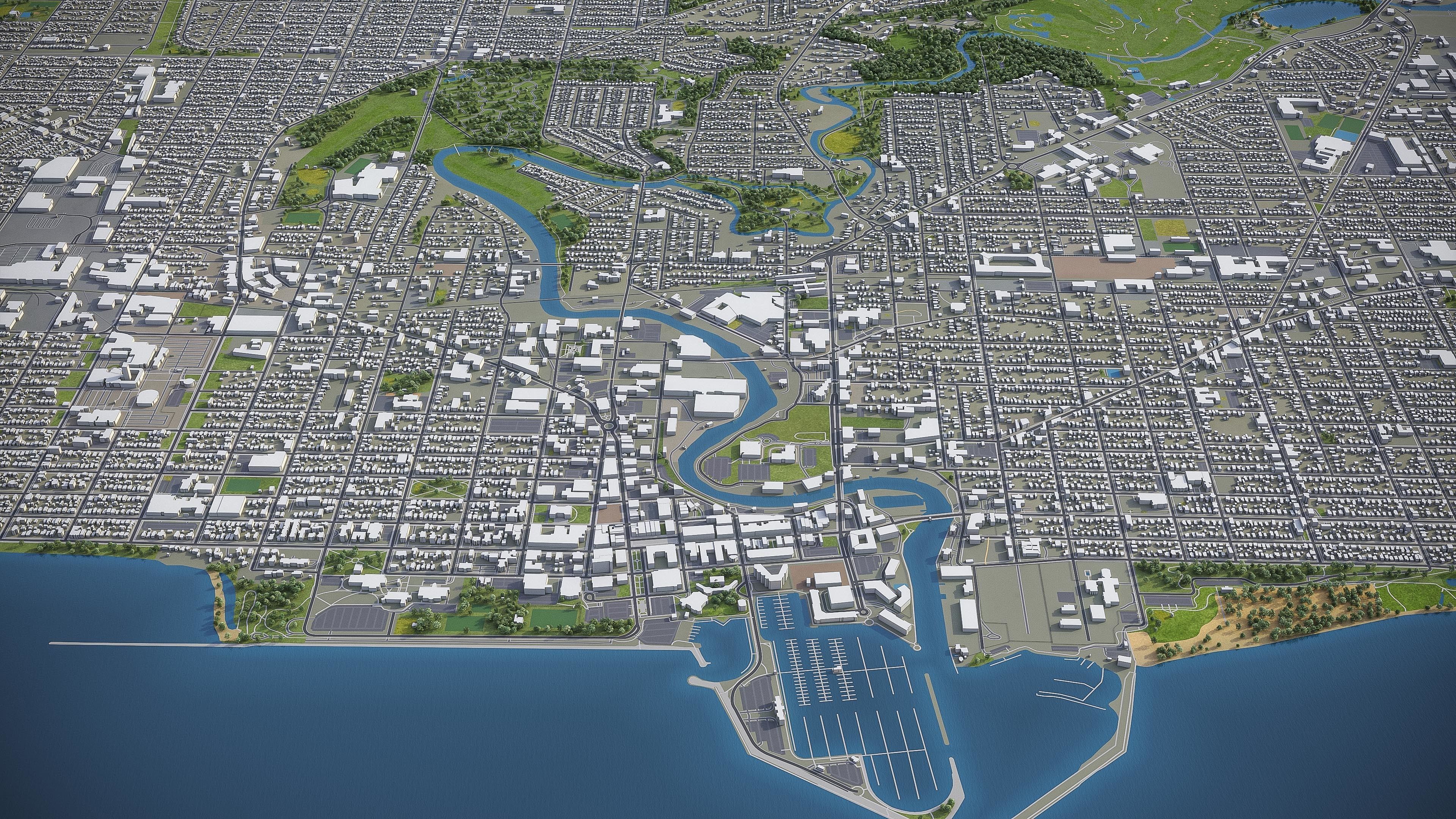 Racine - Wisconsin  Low-poly 3D model_16