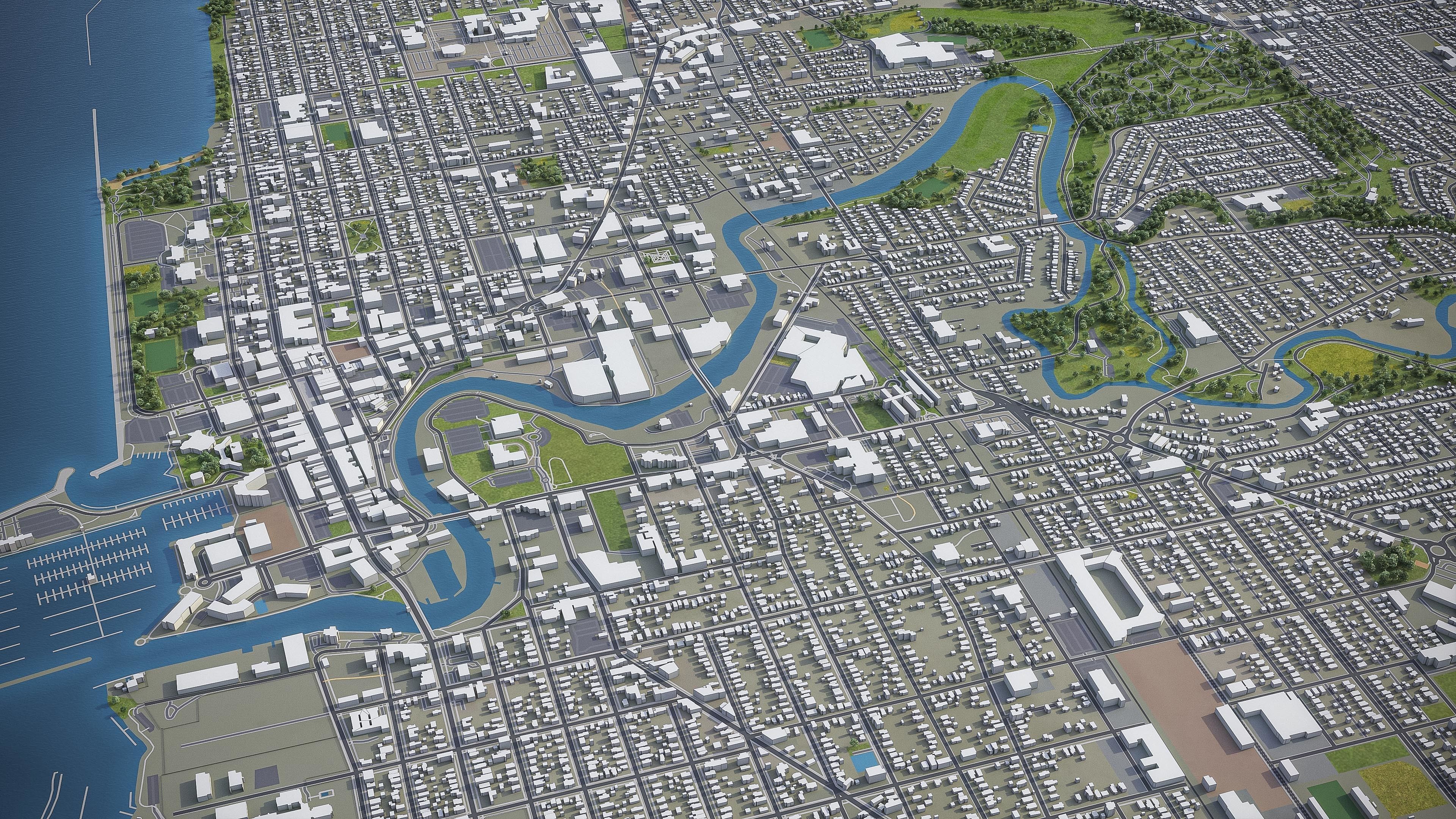 Racine - Wisconsin  Low-poly 3D model_17