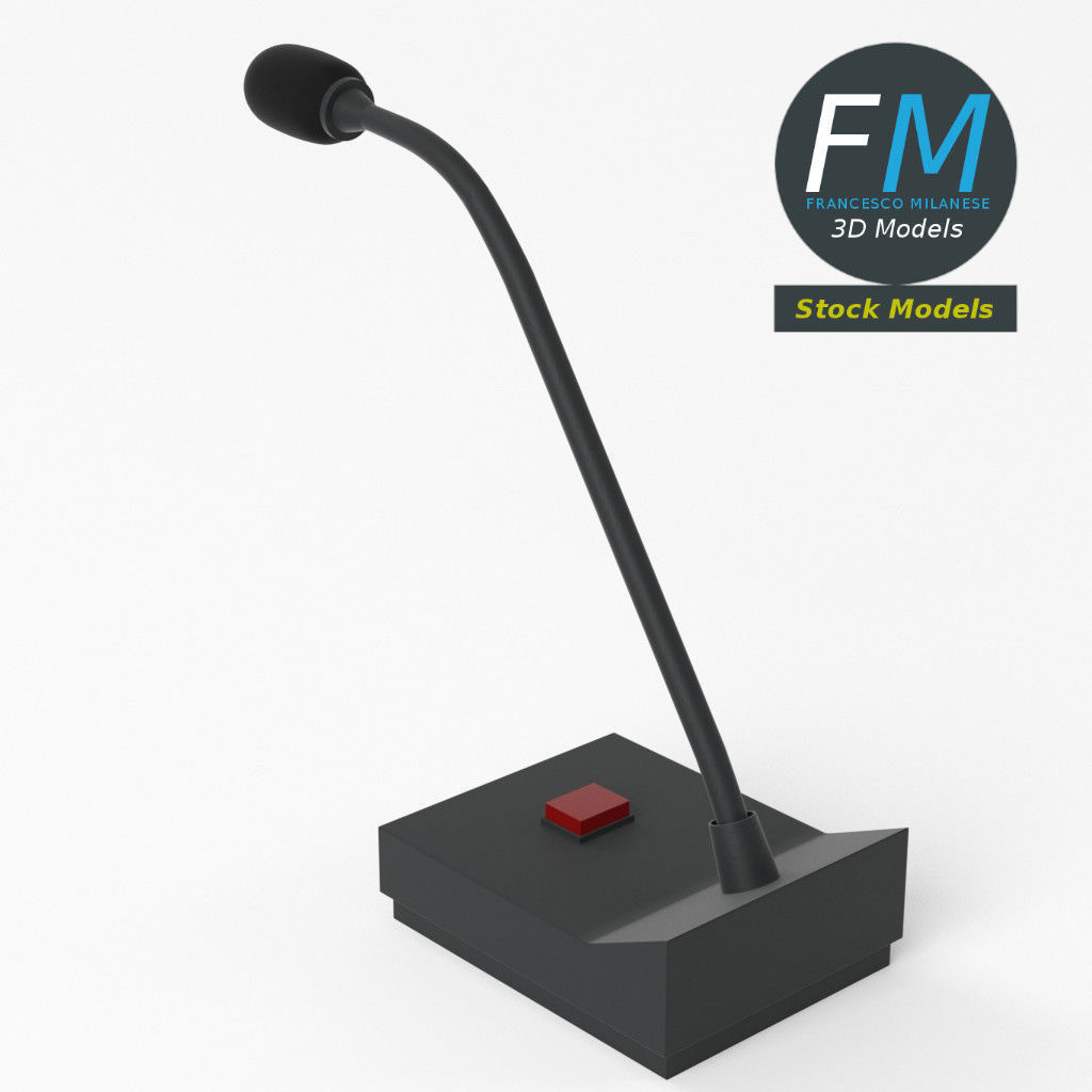 Intercom microphone 3D model_5
