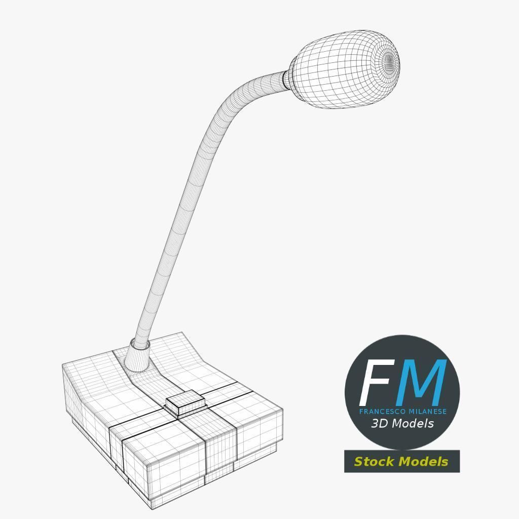 Intercom microphone 3D model_7