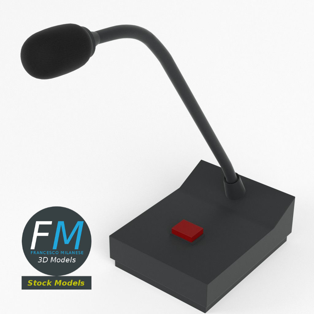 Intercom microphone 3D model_2
