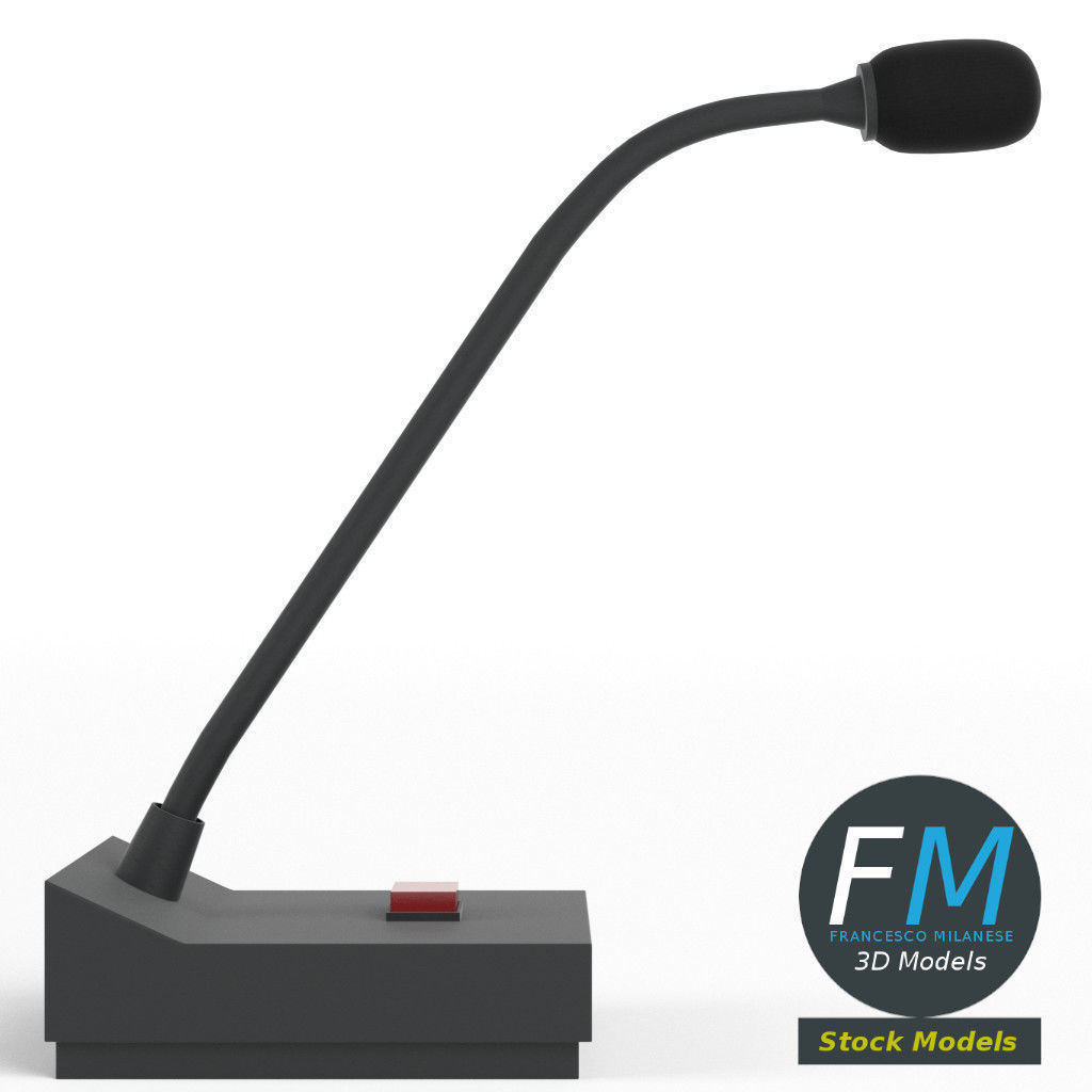 Intercom microphone 3D model_4