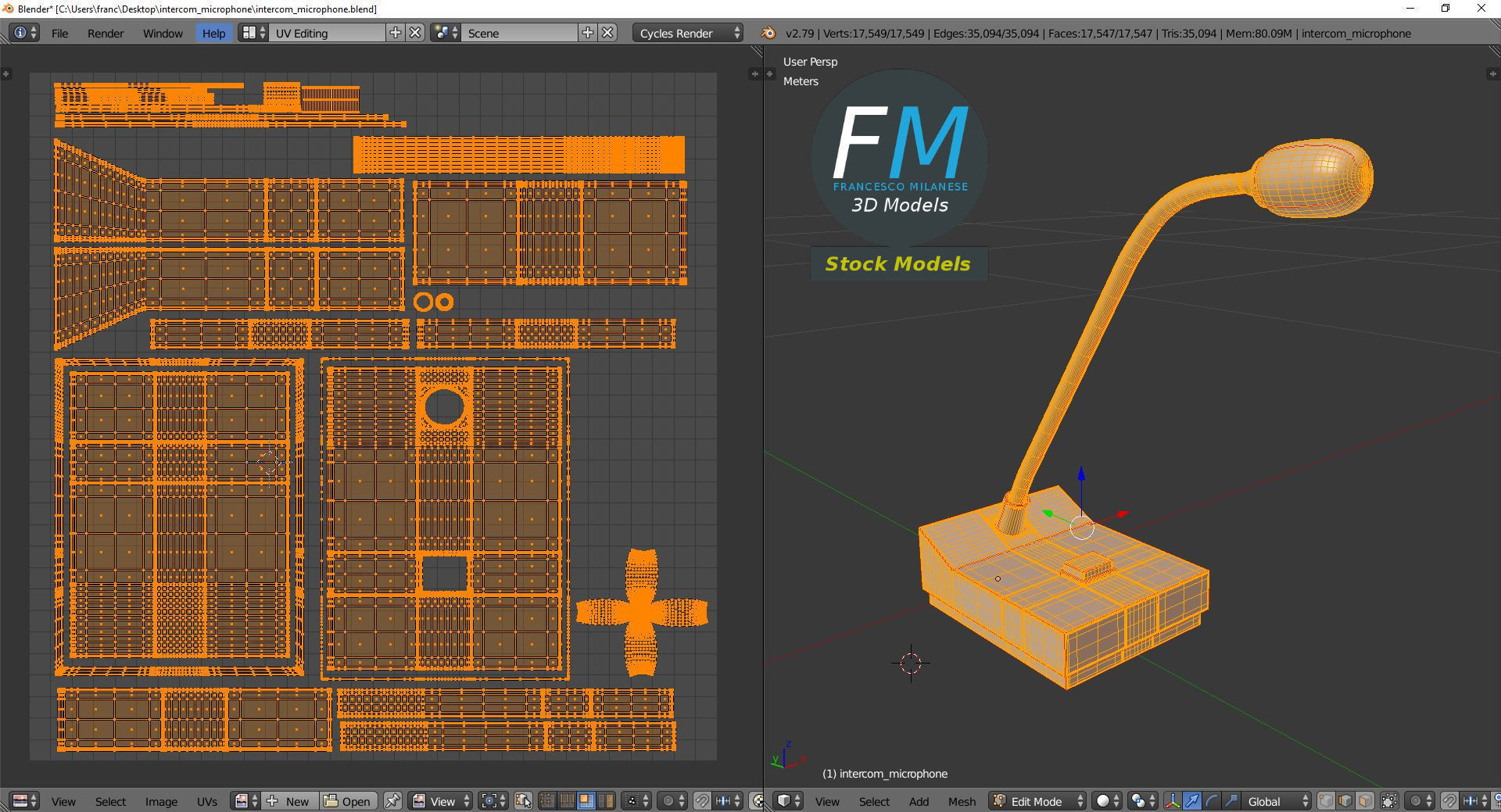 Intercom microphone 3D model_10