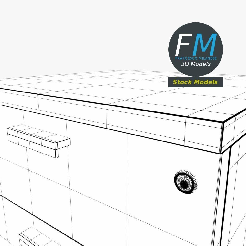 Wheeled filing cabinet 3D model_8