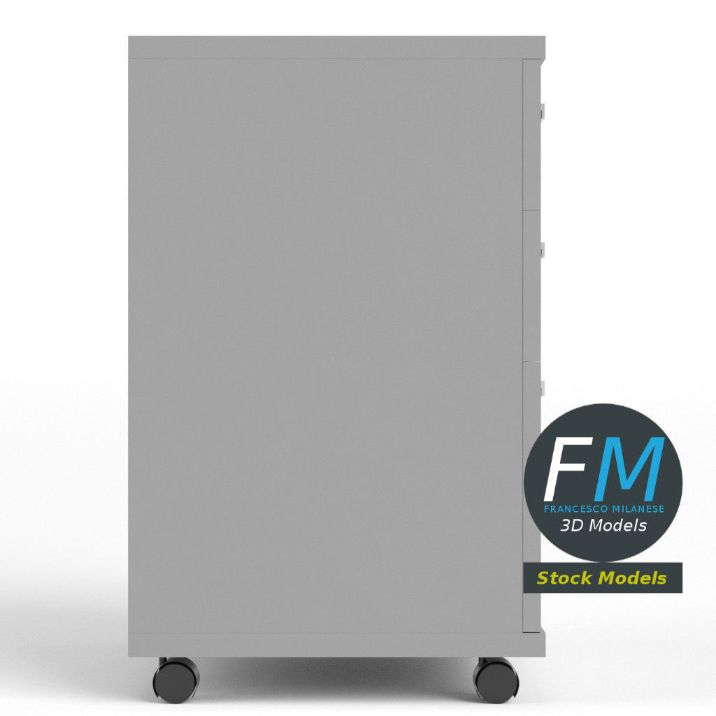 Wheeled filing cabinet 3D model_4