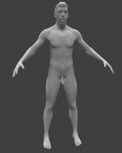 Male Base Mesh Low-poly 3D model
