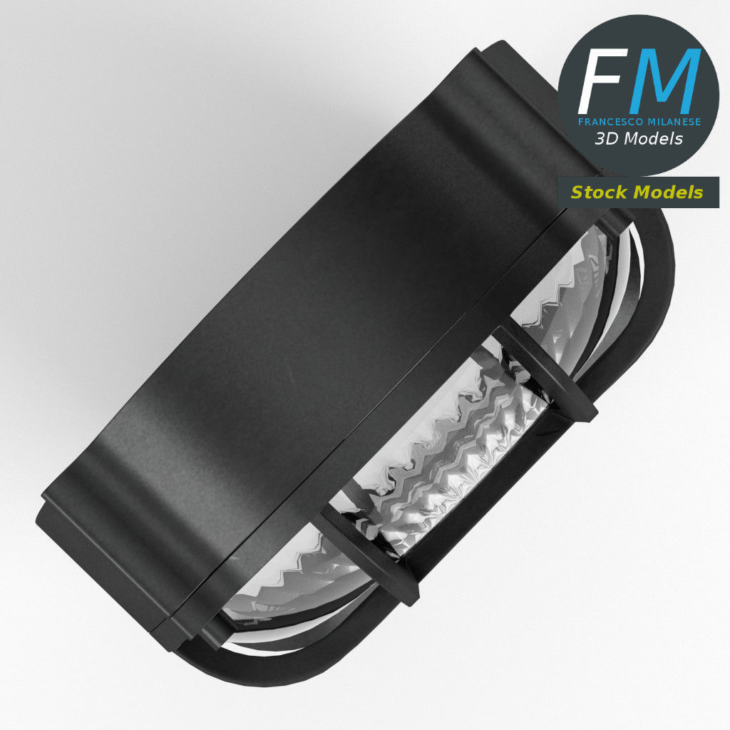 Round bulkhead lamp 3D model_6