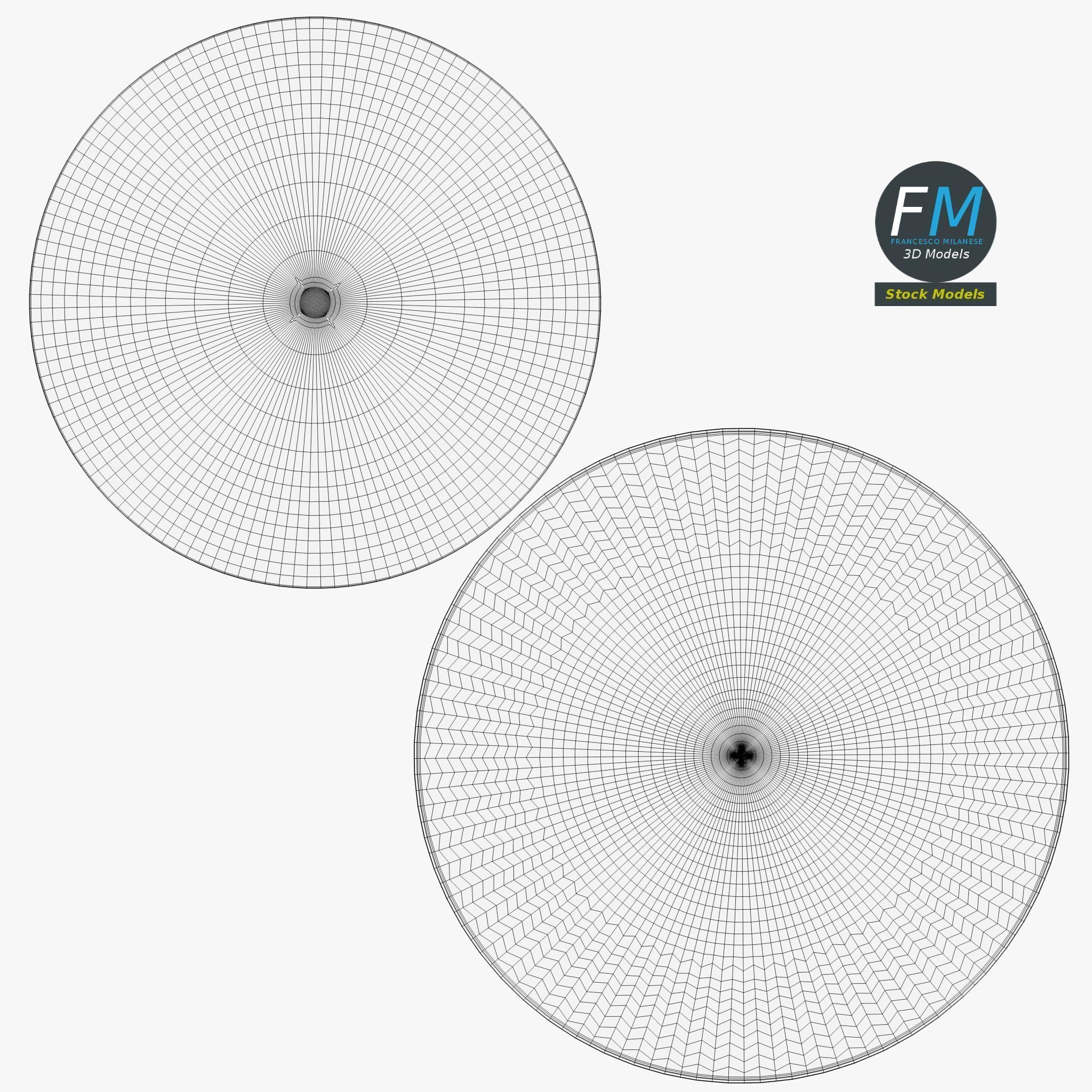 Round bulkhead lamp 3D model_11