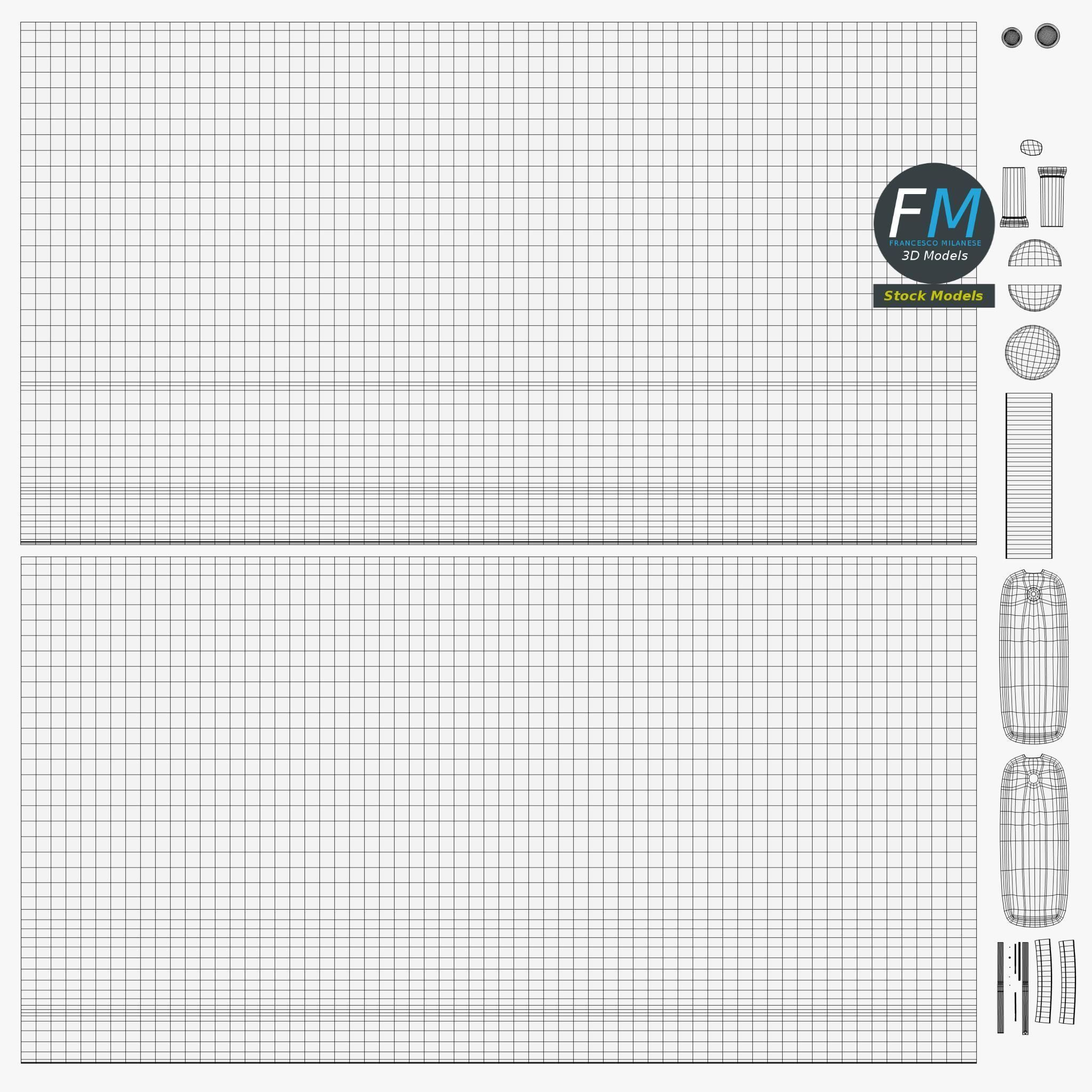 Round bulkhead lamp 3D model_13