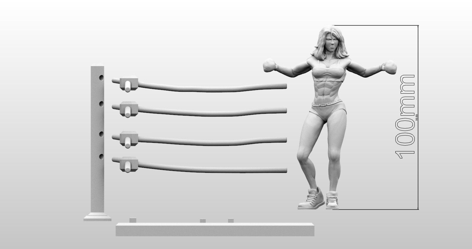 Pinup Boxer Model 3D print model_5