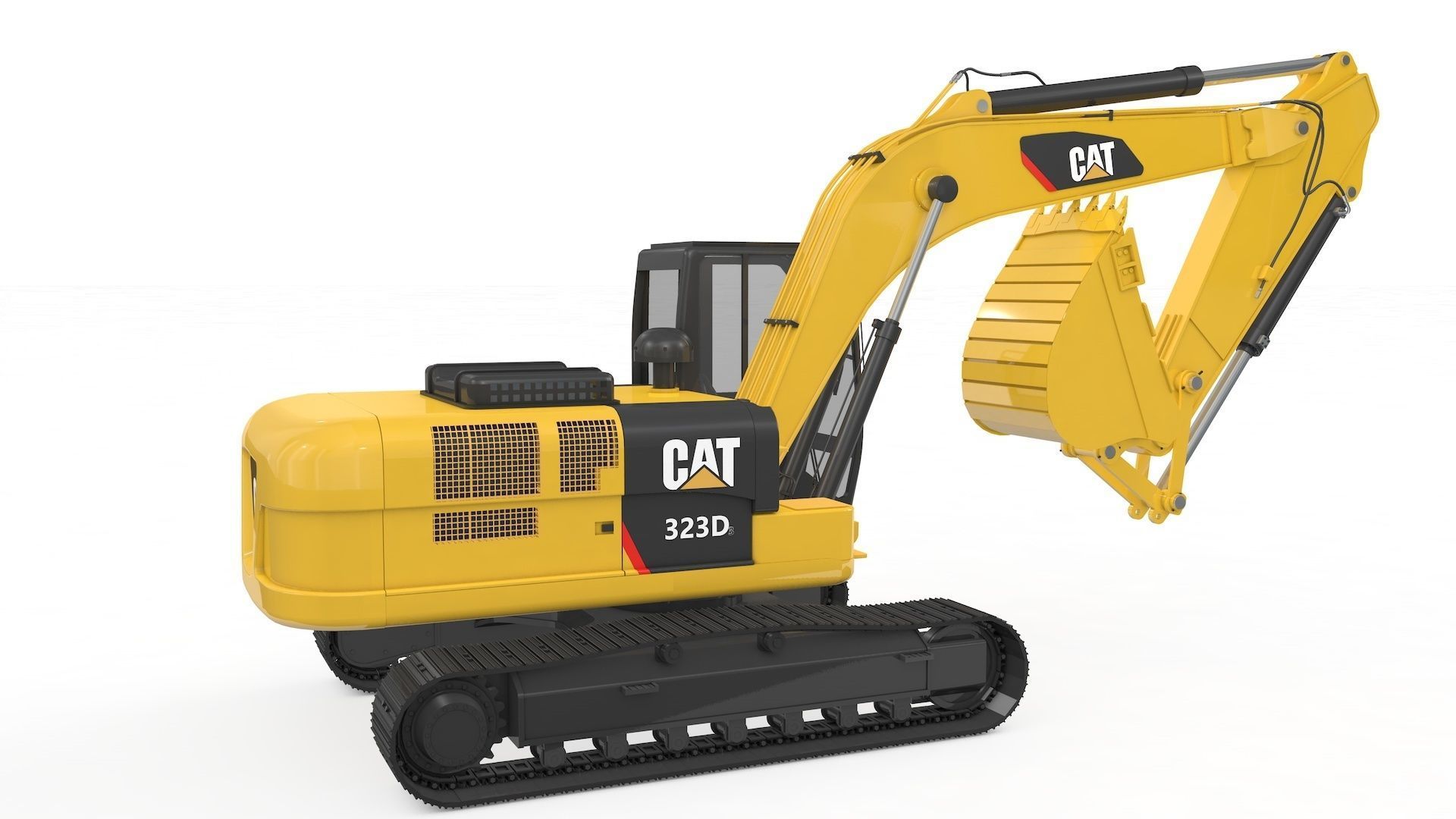 Excavator Medium Rigged 3D model_2